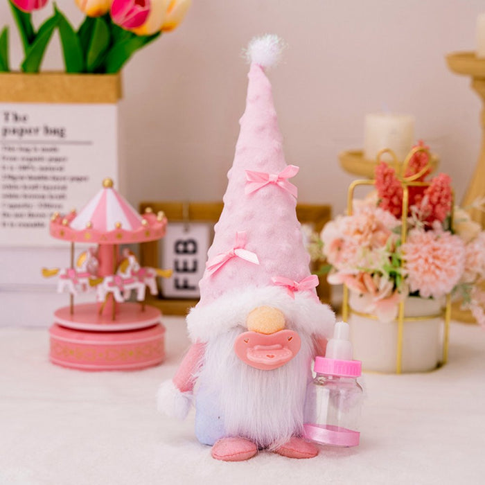 OrnamentallyYou Cute Nursery Pair Baby Gnome Set of 2, Light Blue and Pink Toddler Boy and Girl