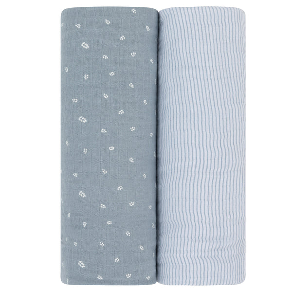 Ely's & Co. 2 Pack Cotton Muslin Swaddle Blanket