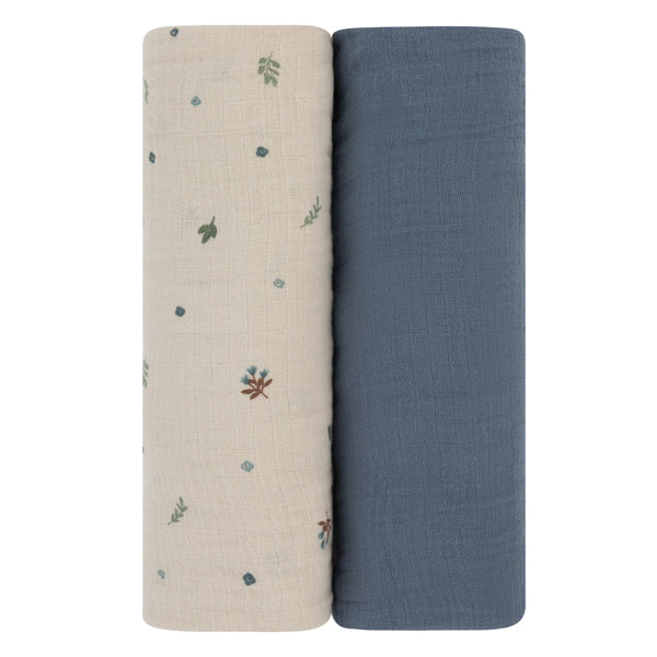 Ely's & Co. 2 Pack Cotton Muslin Swaddle Blanket