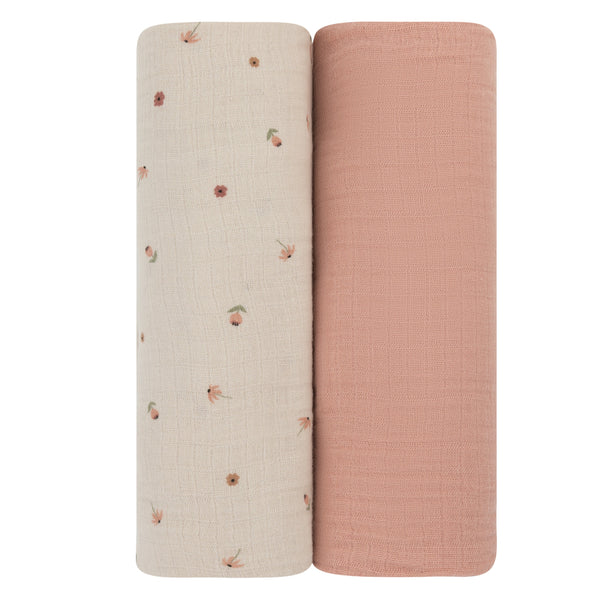 Ely's & Co. 2 Pack Cotton Muslin Swaddle Blanket