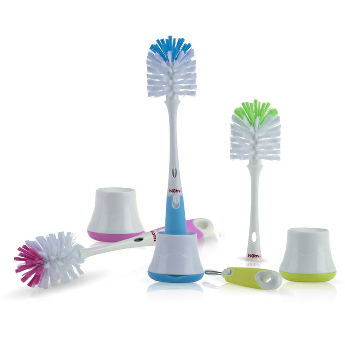 Nuby Bottle Brush with Interlocking Nipple Brush and Stand