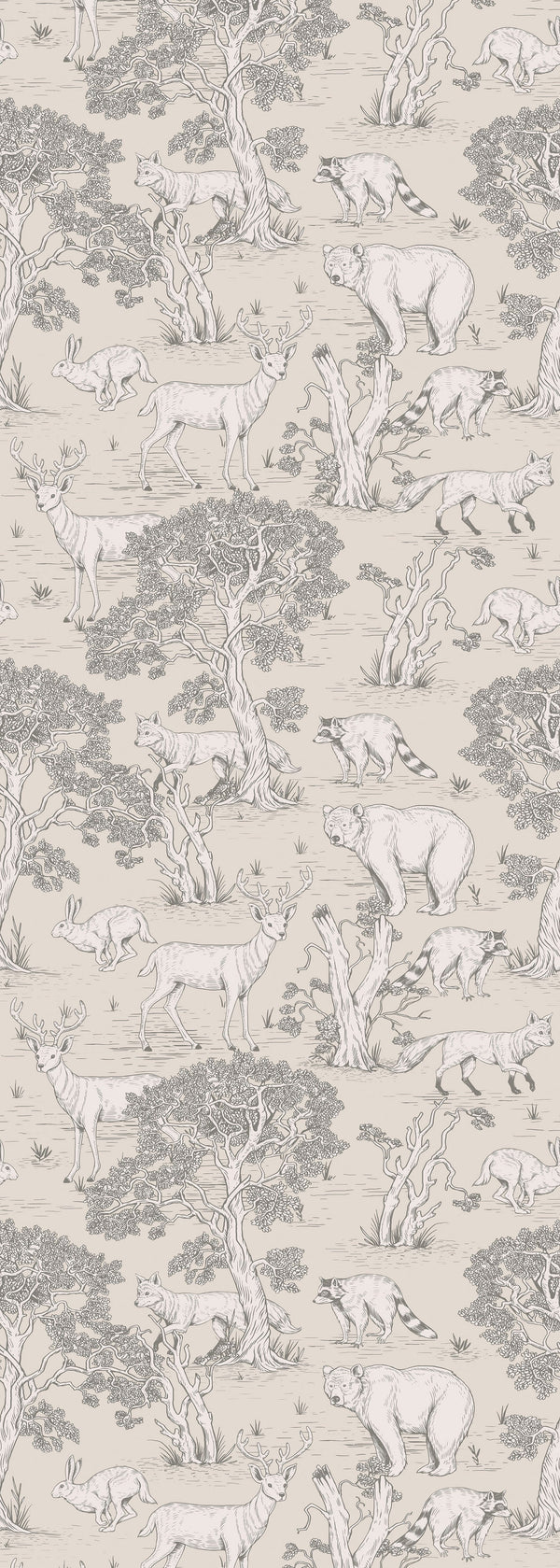 Dekornik Sketchbook Animals White Wallpaper (Copy)