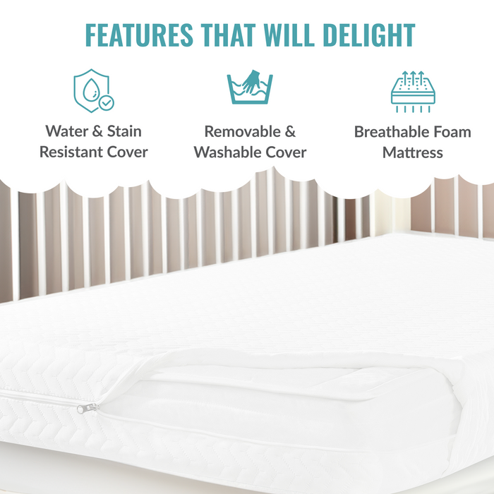 Dream On Me Baby Zzz 5” Foam Crib & Toddler Bed Mattress in a Box