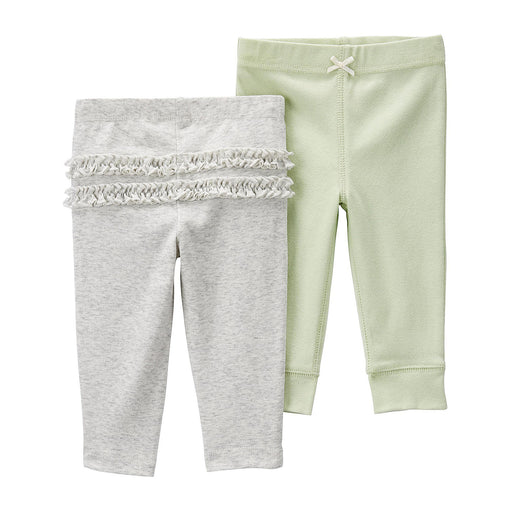 Carter's Baby Girls 2-pc. Straight Pull-on Pants in Grey and Green