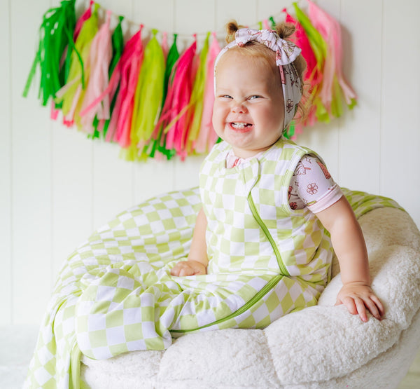 Dream Big Little Co Lime Green Checks Dream Sleep Sack