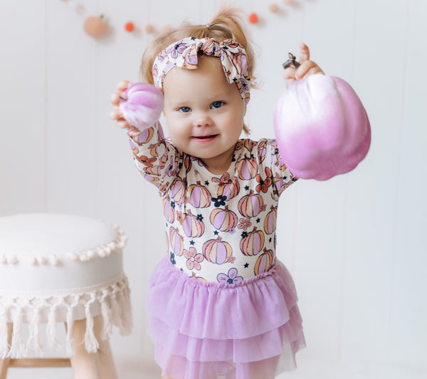 Dream Big Little Co MIDNIGHT PUMPKIN DREAM TUTU BODYSUIT DRESS