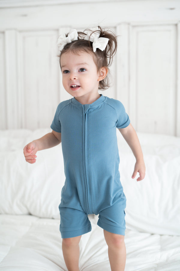 Dream Big Little Co FOGGY BLUE RIB DREAM SHORTIE