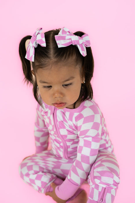 Dream Big Little Co Bubblegum Wavey Checkers Dream Bow Hair Clips