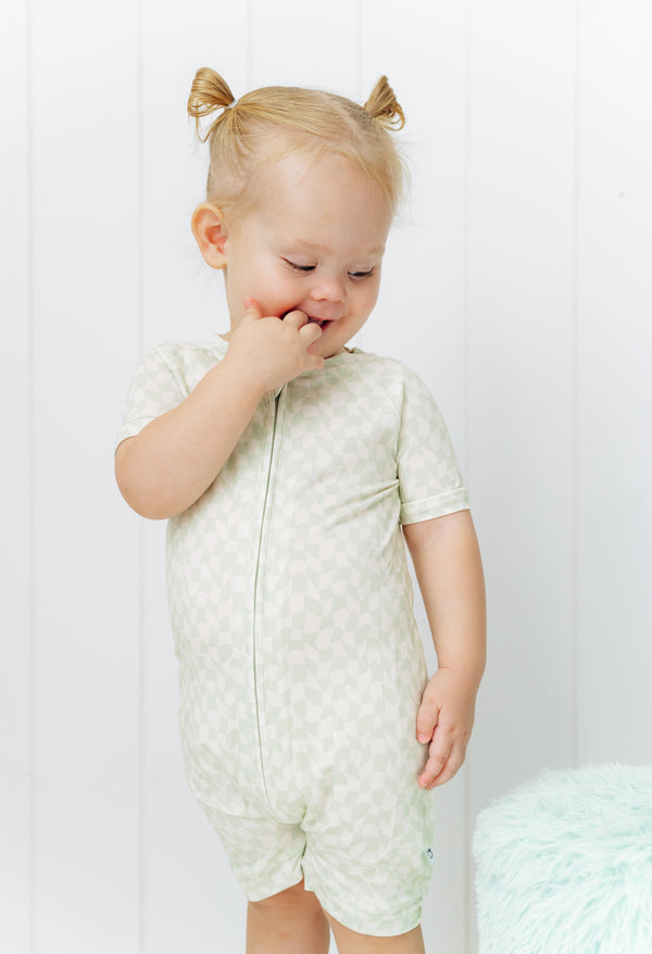 Dream Big Little Co SAGE CHECKERS DREAM SHORTIE