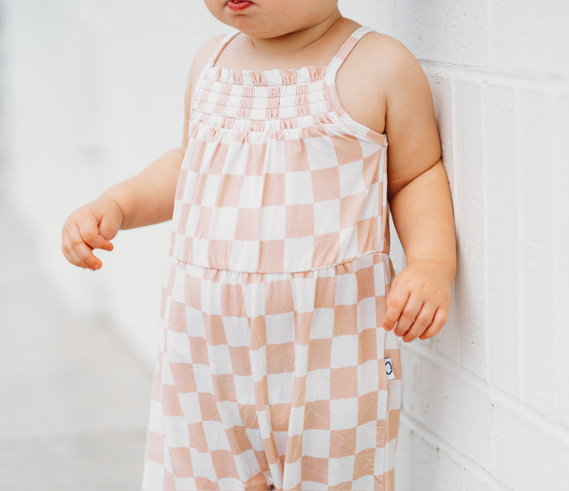 Dream Big Little Co SANDY CHECKERS DREAM SMOCKED JUMPSUIT