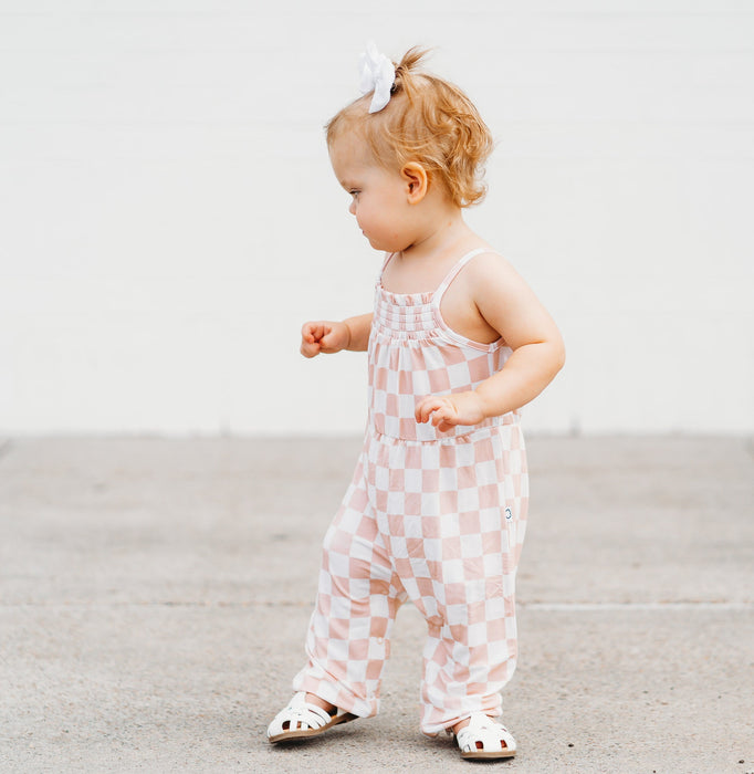 Dream Big Little Co SANDY CHECKERS DREAM SMOCKED JUMPSUIT