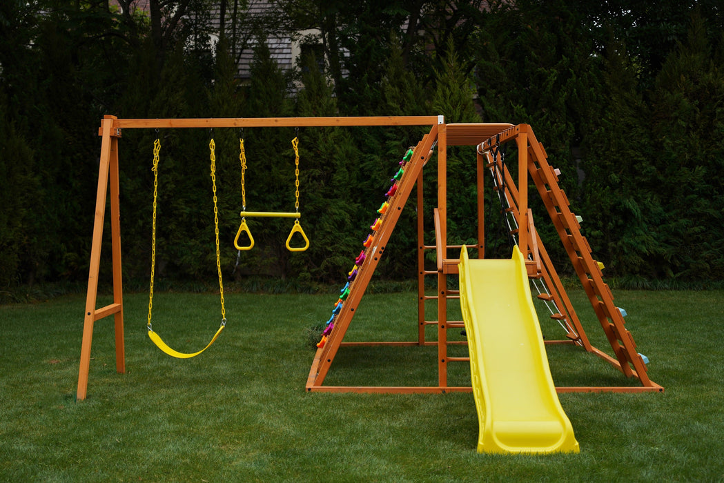 Avenlur Sycamore - Backyard Ultimate Climbing Set with 2 Swings And Trapeze Bar