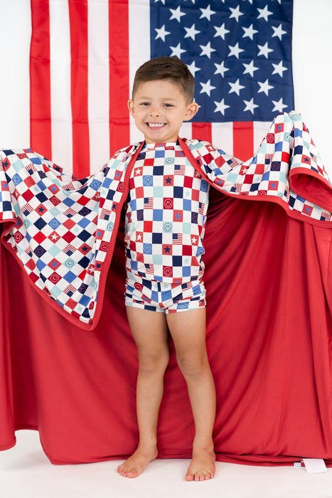 Dream Big Little Co Home of the Free Checkers Dream Blanket
