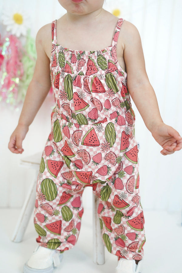 Dream Big Little Co SLICE OF SUMMER DREAM SMOCKED JUMPSUIT