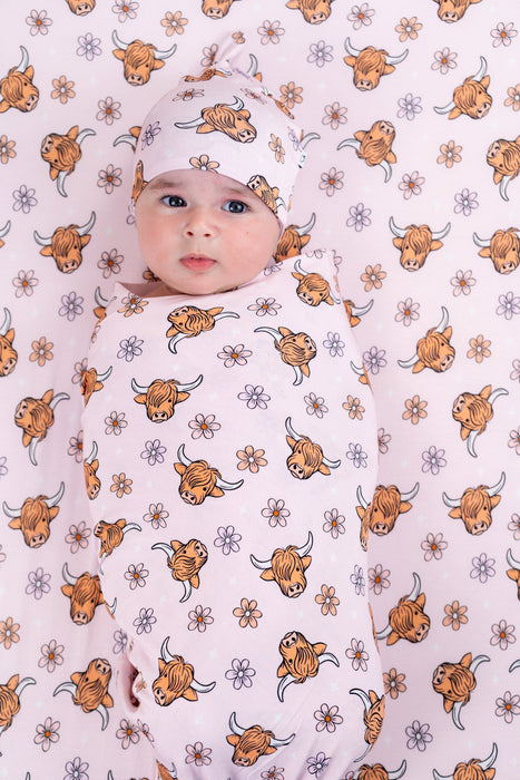 Dream Big Little Co EXCLUSIVE HIGHLAND CUTIE DREAM SWADDLE & BEANIE