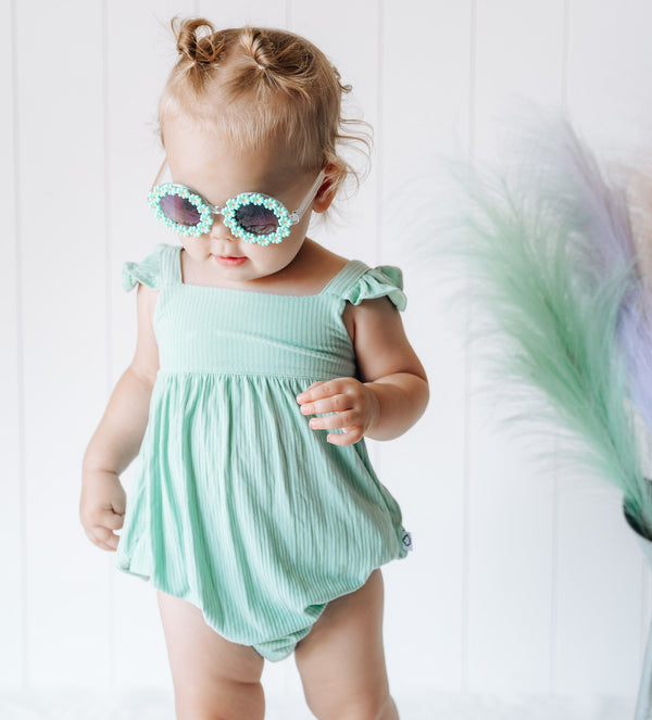 Dream Big Little Co Mint Rib Dream Bubble Romper