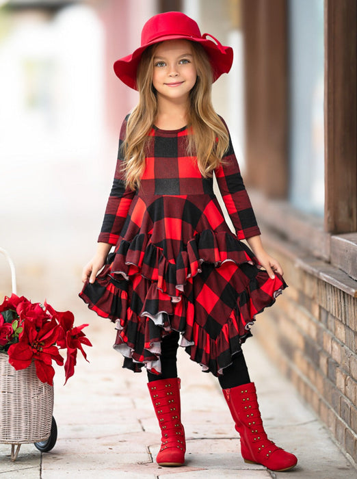 Mia Belle Girls Style Queen Buffalo Plaid Tunic