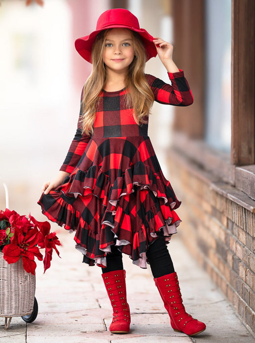 Mia Belle Girls Style Queen Buffalo Plaid Tunic