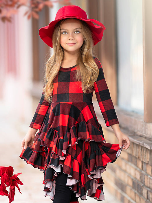 Mia Belle Girls Style Queen Buffalo Plaid Tunic