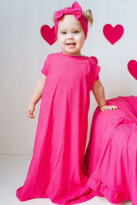 Dream Big Little Co Hot Pink Rib Dream Sleep Sack