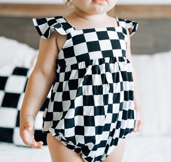 Dream Big Little Co Oreo Checkers Dream Bubble Romper