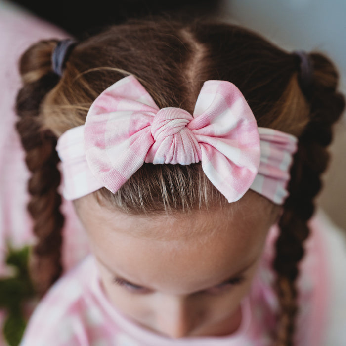 Dream Big Little Co TAFFY PINK GINGHAM DREAM BOW