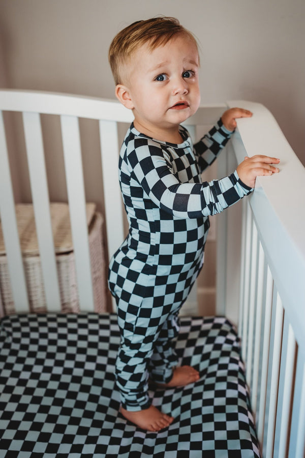 Dream Big Little Co MIDNIGHT CHECKERS DREAM ROMPER