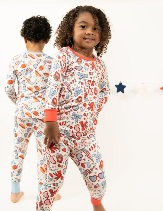 Monkeeroos American Dream 2 piece Long Set - Red