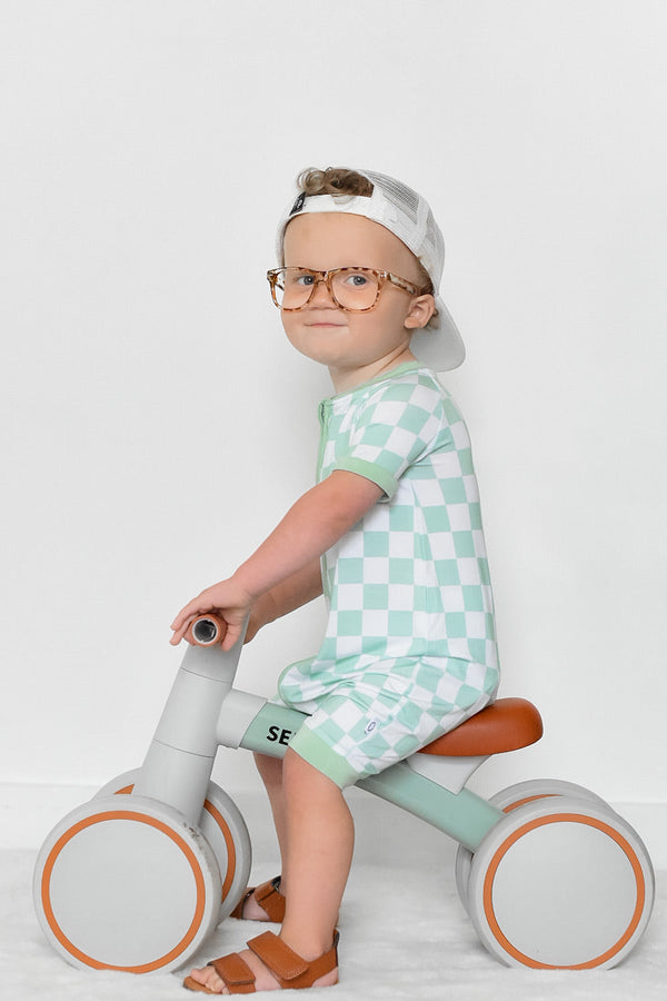 Dream Big Little Co MINT CHECKERS DREAM SHORTIE