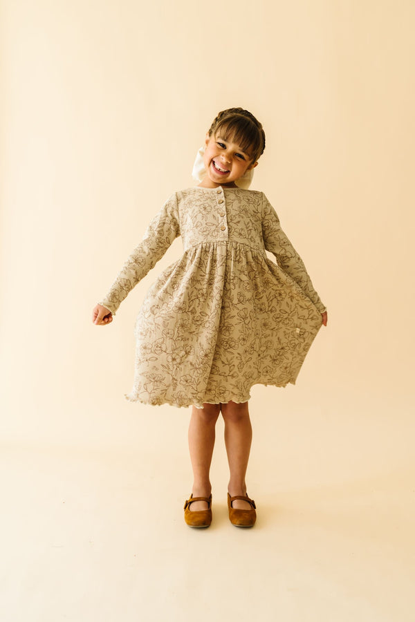 Makemake Organics Organic Twirl Dress - Vintage Bloom