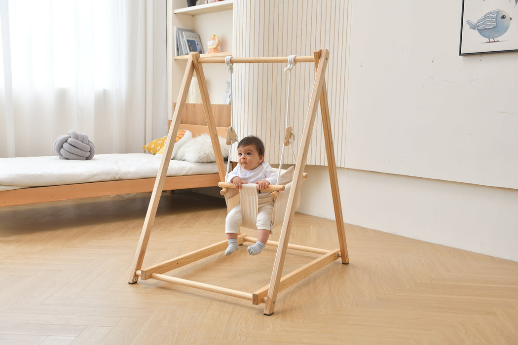 Avenlur Spruce - Baby and Toddler Foldable Wooden Swing Set