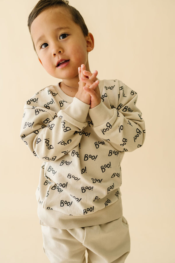 Makemake Organics Organic Fleece Sweatshirt - Boo