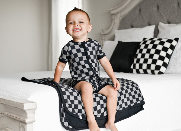 Dream Big Little Co CHARCOAL CHECKERS DREAM SHORTIE