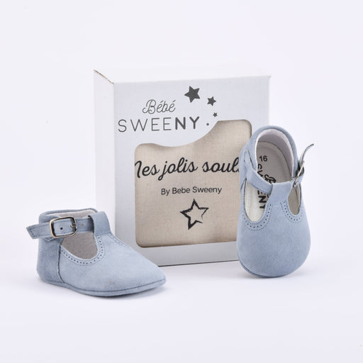 Bebe Sweeny Boys Blue Suede Leather Pre-Walker Shoes