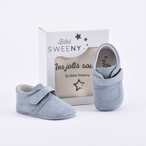 Bebe Sweeny Boys Blue Suede Leather Pre-Walker Shoes