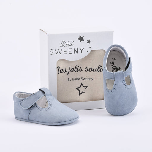 Bebe Sweeny Boys Blue Suede Leather Pre-Walker Shoes