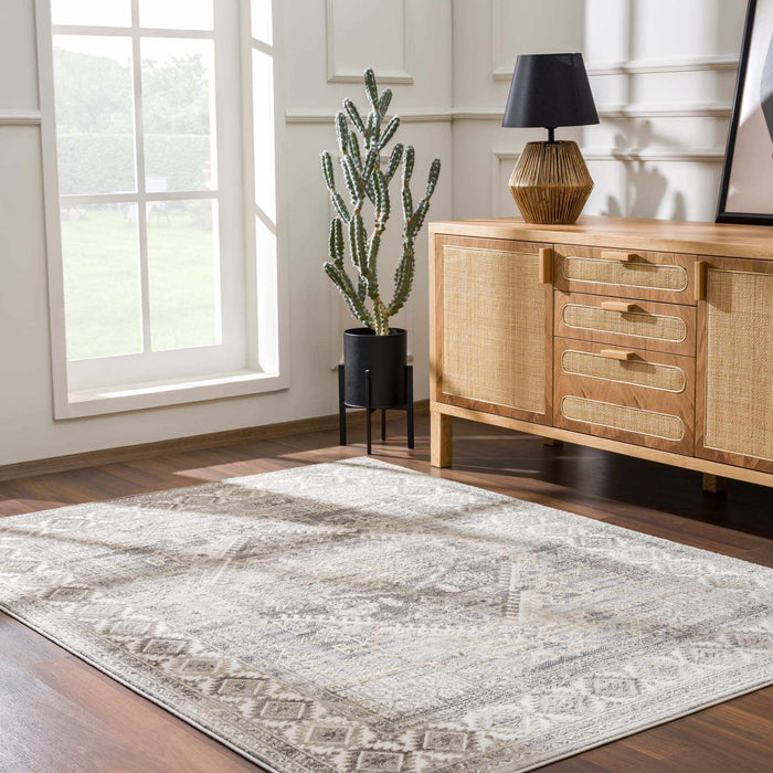 Hauteloom Brend Taupe Medallion Area Rug