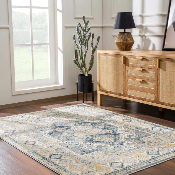 Hauteloom Brend Blue Medallion Area Rug