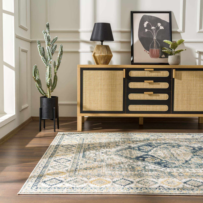 Hauteloom Brend Blue Medallion Area Rug