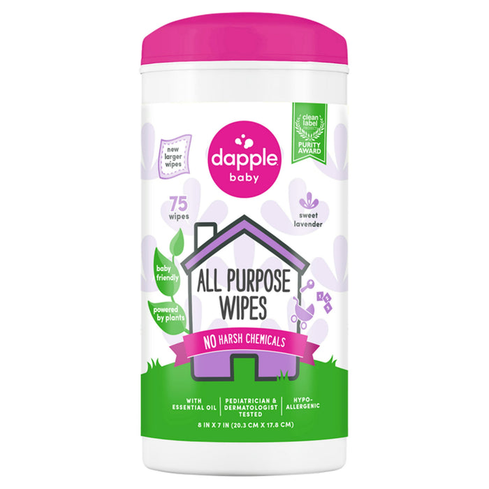 Dapple Baby All-Purpose Cleaning Wipes Lavender 75 Wipes