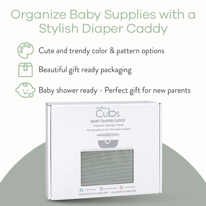 Comfy Cubs Rope Diaper Caddy - Sage