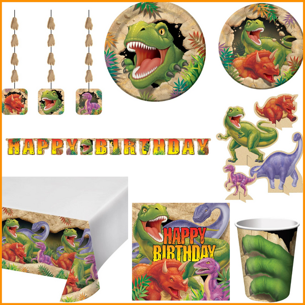 Party Decorations Dino Blast 49 Piece Birthday Party Kit for 8