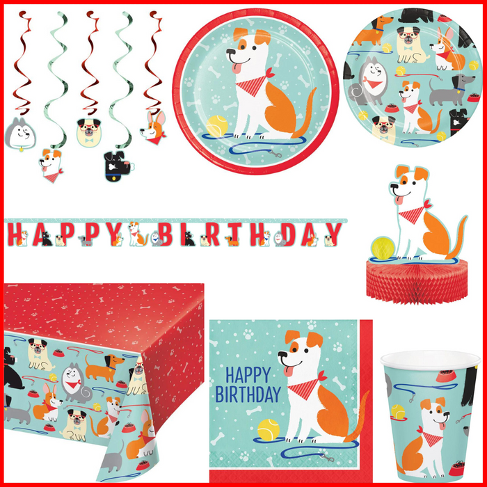 Party Decorations Dog Party 48 Piece Birthday Kit for 8