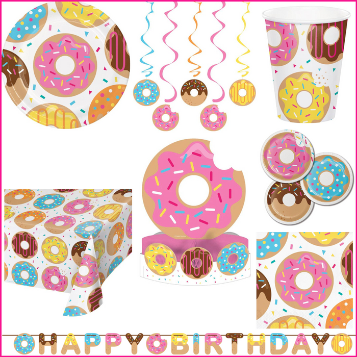 Party Decorations Donut Time 48 Piece Birthday Party Kit for 8