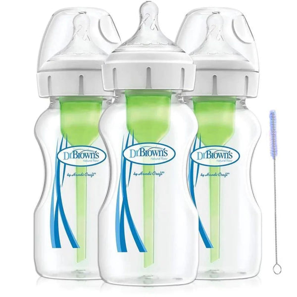 Dr. Brown's Anti-Colic Wide-Neck Options+ Baby Bottle 0m+ - 9oz/3pk