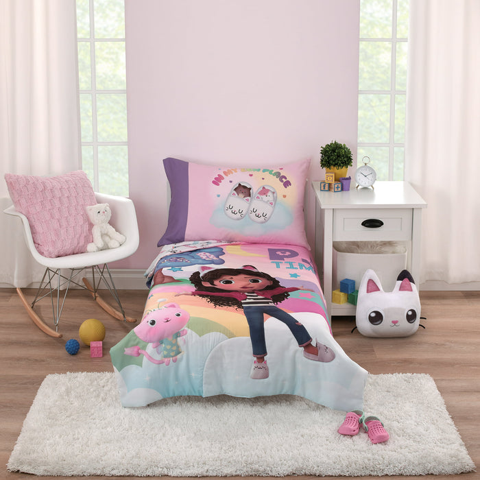 DreamWorks Gabby's Dollhouse PJ Time 4 Piece Toddler Bed Set