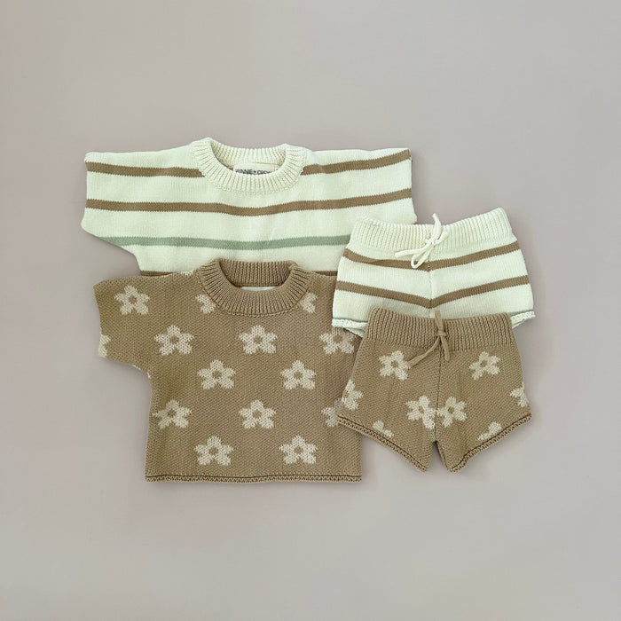 Winnie + Crew Summer Knit Set in Stripes