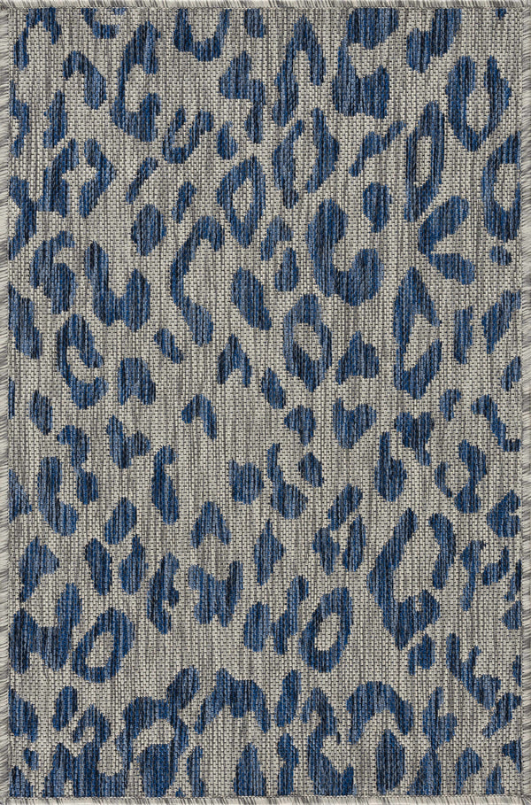 Hauteloom Skipsea Blue Leopard Performance Rug