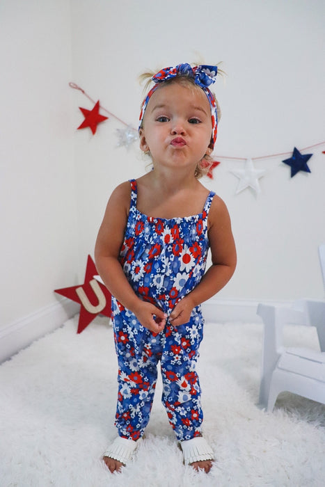 Dream Big Little Co LIBERTY BLOOMS DREAM SMOCKED JUMPSUIT