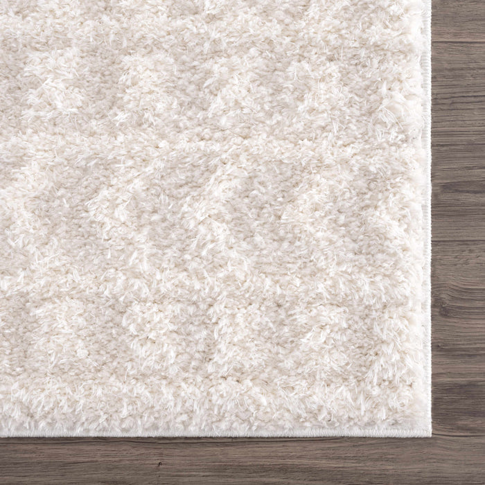 Hauteloom Eivin Cream Diamonds Plush Rug